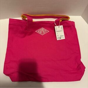 ESPRIT Vintage Throw-back 90's Pink Yellow Canvas Tote NWT Authentic